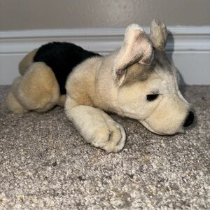 Vintage FAO Schwarz TANGO German Shepherd Silver Lining Pals Stuffed Plush 10”